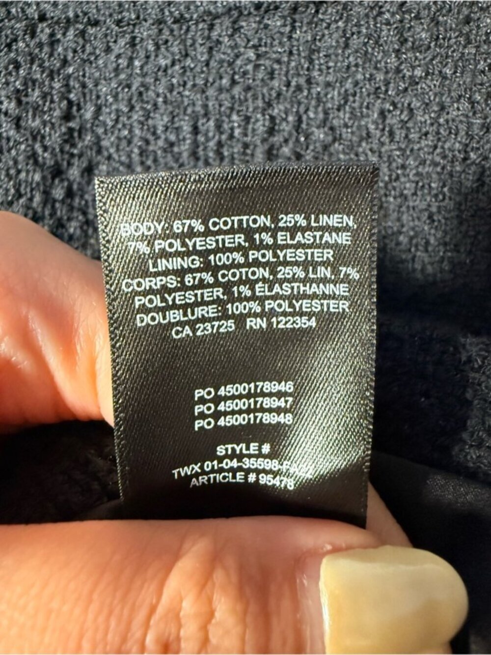 Aritzia Babaton Black Frances Jacket size XXS - Picture 8 of 9